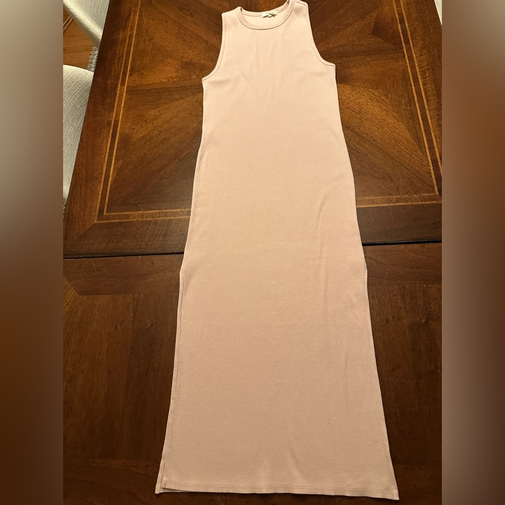 rag & bone Pale Pink Ribbed Tank Maxi Dress Small - Picture 9 of 9